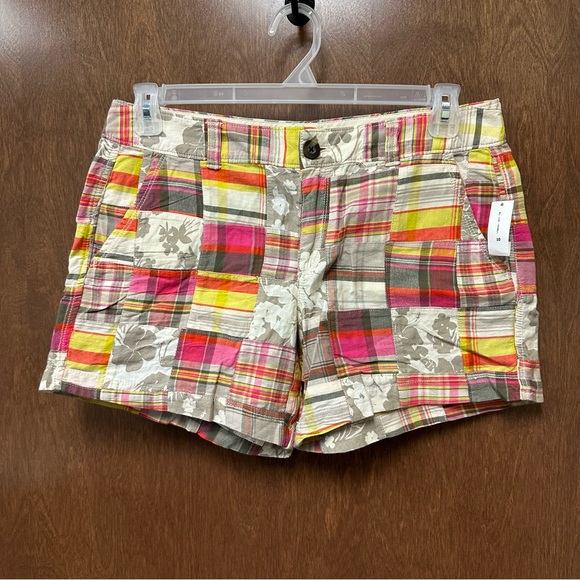 Old Navy Pants - Vintage 2000s Y2K Madras Patchwork shorts NWT women’s 10 preppy aloha boho